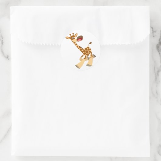 Cute Cartoon Ambling Giraffe Sticker (Tas)