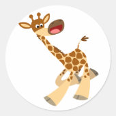 Cute Cartoon Ambling Giraffe Sticker (Voorkant)
