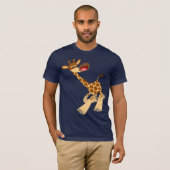 Cute Cartoon Ambling Giraffe T-Shirt (Voorkant volledig)