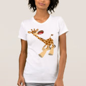 Cute Cartoon Ambling Giraffe Women T-Shirt (Voorkant)