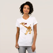 Cute Cartoon Ambling Giraffe Women T-Shirt (Voorkant volledig)