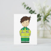 Cute Cartoon Ambulance EMT Briefkaart (Staand voorkant)