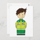 Cute Cartoon Ambulance EMT Briefkaart (Voorkant / Achterkant)
