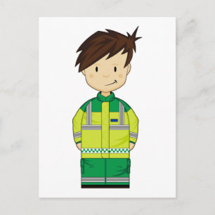 Cute Cartoon Ambulance EMT Briefkaart