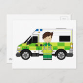 Cute Cartoon Ambulance en EMT Briefkaart (Voorkant / Achterkant)