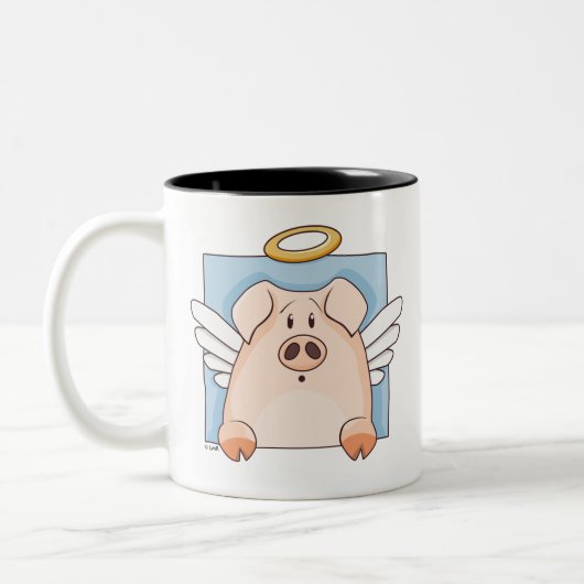 Cute Cartoon Angel Pig Mok (Links)