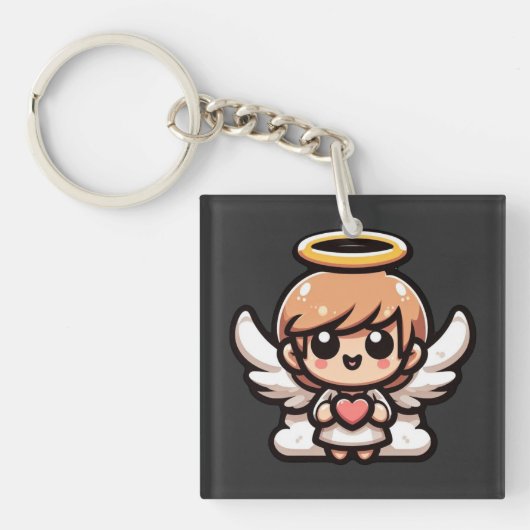 Cute Cartoon Angel Sleutelhanger (voorkant)
