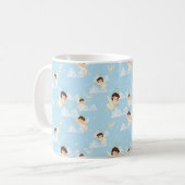 Cute Cartoon Angels And Doves Seamless Pattern Koffiemok (Voorkant links)