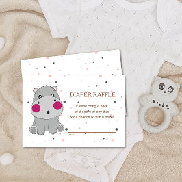 Cute Cartoon Animal Gender Neutral Diaper Raffle Informatiekaartje
