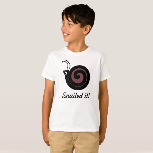 Cute Cartoon Animal Snailed it Funny Kinder T-shirt (Voorkant volledig)