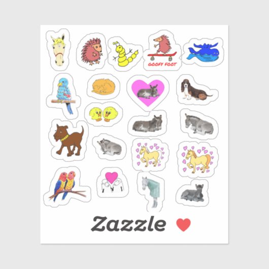 Cute Cartoon Animal Stickers (Vel)