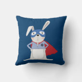 Cute Cartoon Animals Bunny Rabbit Super Hero Kussen (Achterkant)