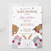 Cute Cartoon Animals Gender Neutral Baby Shower Kaart (Voorkant)