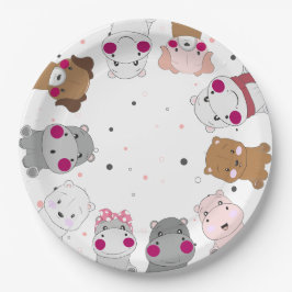 Cute Cartoon Animals Gender Neutral Baby Shower Papieren Bordje