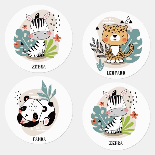 Cute Cartoon Animals Labels (Groep)