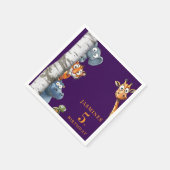 Cute Cartoon Animals Peek-a-Boo any Birthday  Servet (Hoek)