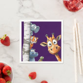 Cute Cartoon Animals Peek-a-Boo any Birthday  Servet (Insitu)