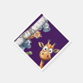 Cute Cartoon Animals Peek-a-Boo any Birthday  Servet (Hoek)