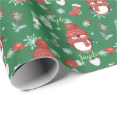 Cute Cartoon Animals Penguin Custom Wrapping Paper Cadeaupapier (Rol Hoek)