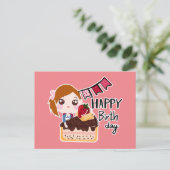 Cute cartoon ansichtkaarten verjaardag briefkaart (Staand voorkant)