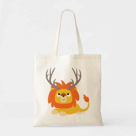 Cute Cartoon Antlered Lion Bag Tote Bag (Voorkant)