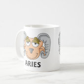 Cute Cartoon Aries Ram Koffiemok (Voorkant links)