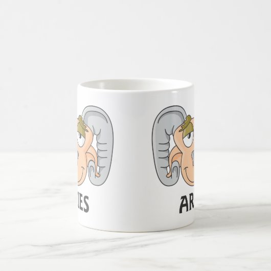 Cute Cartoon Aries Ram Koffiemok (Center)