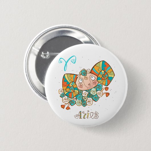 Cute Cartoon Aries Ronde Button 5,7 Cm (Voorkant /achterkant)