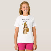 Cute Cartoon Athena Goddess – Born to Be a Hero T-shirt (Voorkant volledig)