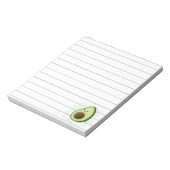 Cute Cartoon Avocado Distress Background Lined Notitieblok (Linkerzijde)