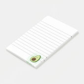Cute Cartoon Avocado Distress Background Lined Post-it® Notes (Schuin)