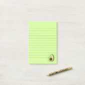 Cute Cartoon Avocado Distress Background Lined Post-it® Notes (Op bureau)