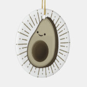 Cute Cartoon Avocado in  stijl Keramisch Ornament (Rechts)