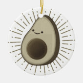 Cute Cartoon Avocado in  stijl Keramisch Ornament (Voorkant)