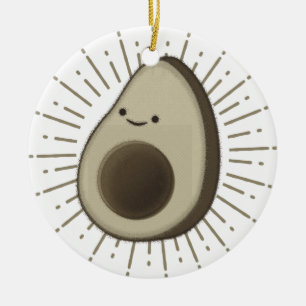 Cute Cartoon Avocado in  stijl Keramisch Ornament