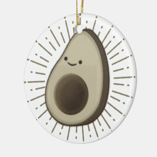 Cute Cartoon Avocado in  stijl Keramisch Ornament (Links)