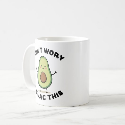 Cute Cartoon Avocado Koffiemok (Voorkant links)