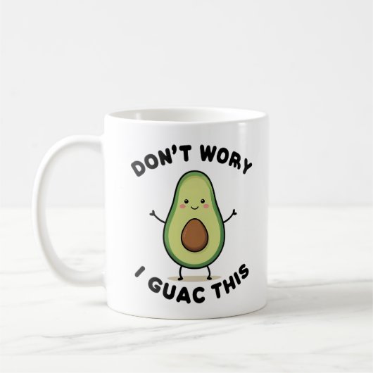 Cute Cartoon Avocado Koffiemok (Links)