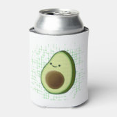 Cute Cartoon Avocado on Distress Background Blikjeskoeler (Blikje Voorkant)