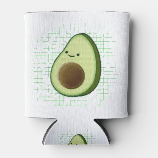 Cute Cartoon Avocado on Distress Background Blikjeskoeler (Voorkant)