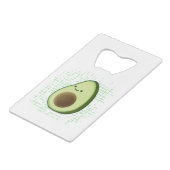 Cute Cartoon Avocado on Distress Background Creditkaart Flessenopener (Voorkant Gekanteld)