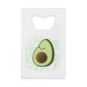 Cute Cartoon Avocado on Distress Background Creditkaart Flessenopener (Achterkant)