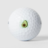 Cute Cartoon Avocado on Distress Background Golfballen (Voorkant)