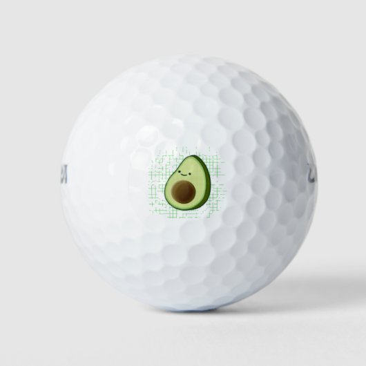 Cute Cartoon Avocado on Distress Background Golfballen (Voorkant)