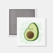 Cute Cartoon Avocado on Distress Background Magneet (Voorkant / Achterkant)