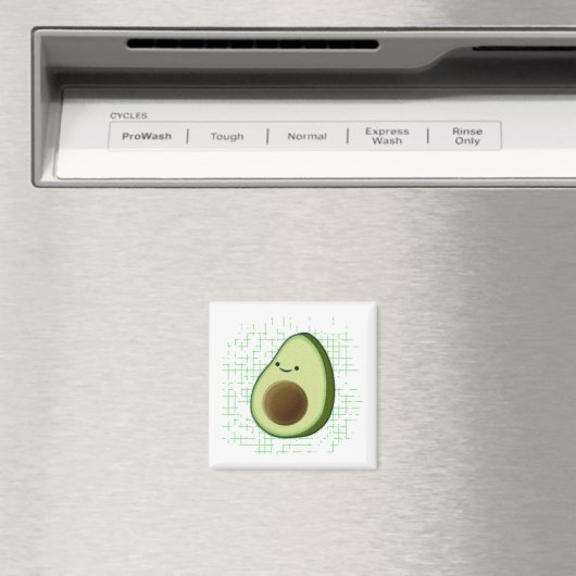Cute Cartoon Avocado on Distress Background Magneet (Insitu (Vaatwasser))