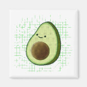 Cute Cartoon Avocado on Distress Background Magneet (Voorkant)