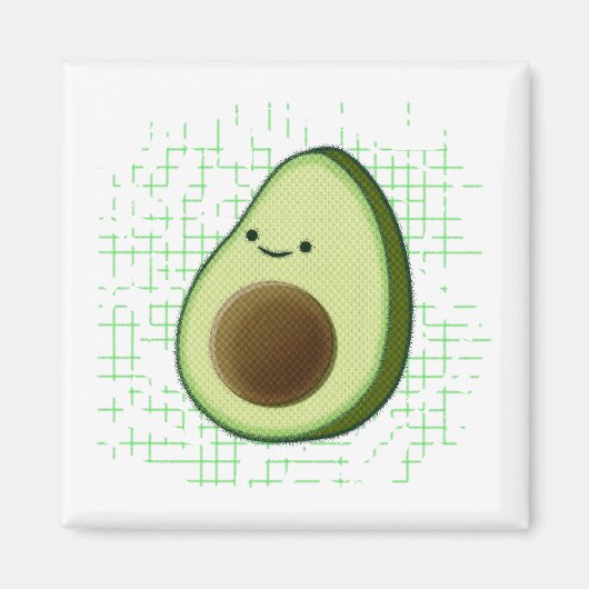 Cute Cartoon Avocado on Distress Background Magneet (Voorkant)