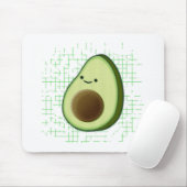 Cute Cartoon Avocado on Distress Background Muismat (Met muis)
