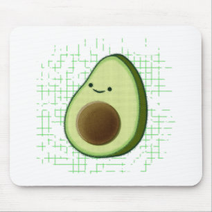 Cute Cartoon Avocado on Distress Background Muismat